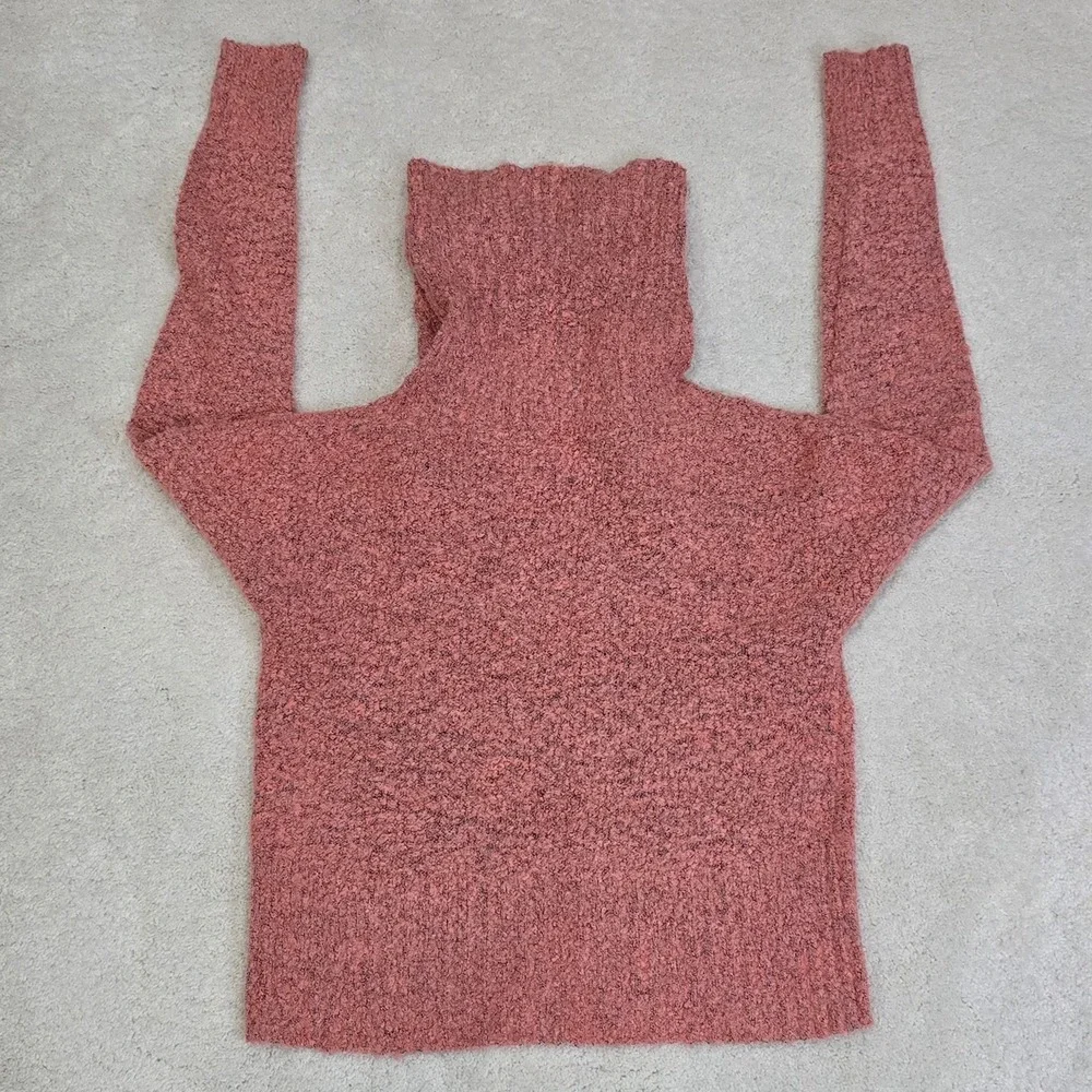 Mudd‎ Juniors Sweater XL Coral Textured Cowl Neck Long Sleeve Crop Length